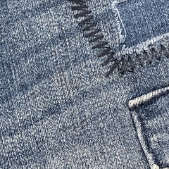 Segunda Selección - Jeans HyM Talle 6-9 meses azul claro parches (41 cm largo)