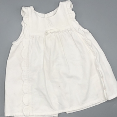 Vestido Paula Cahen D Anvers Talle 6 meses algodón blanco volados laterales moño - comprar online