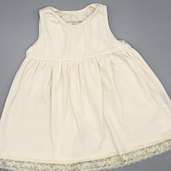 Segunda Selección - Vestido Little akiabara talle 12 meses algodón y lycra color manteca puntilla - comprar online