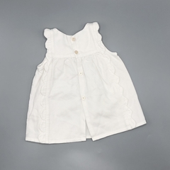 Vestido Paula Cahen D Anvers Talle 6 meses algodón blanco volados laterales moño en internet