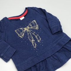 Segunda Selección - Buzo OshKosh Talle 6 meses algodón azul volados moño dorado brillo (sin frisa) - comprar online