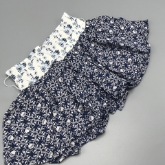 Pollera Pillin Talle 18 meses fibrana azul florcitas blancas cintura elastica - comprar online