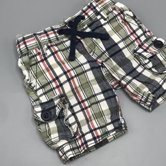 Bermuda Baby GAP Talle 3-6 meses cuadrillé verde lineas rojas azul cintura gris - comprar online