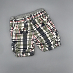 Bermuda Baby GAP Talle 3-6 meses cuadrillé verde lineas rojas azul cintura gris en internet