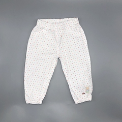 Pantalón Baby Cottons Talle 9 meses batista blanco cuadritos multicolor conejito (39 cm largo)