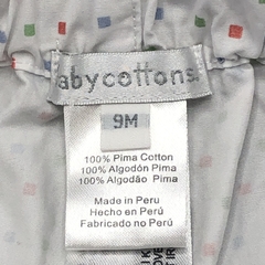 Pantalón Baby Cottons Talle 9 meses batista blanco cuadritos multicolor conejito (39 cm largo) - Baby Back Sale SAS