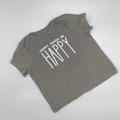 Remera Carters Talle 3 meses gris oscuro estampa MOMMY MAKES ME HAPPY