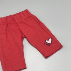 Legging Owoko Talle 0 meses roja corazón rosa bordado (25 cm largo) - comprar online
