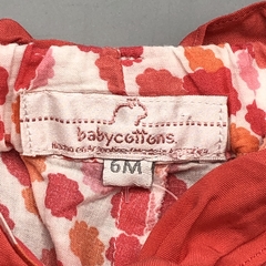 Pantalón Baby Cottons Talle 6 meses flores rosas - Largo 33cm - Baby Back Sale SAS