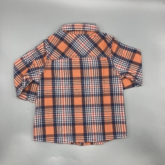 Camisa Benetton Talle 3-4 años batista cuadrillé naranja azul blanco en internet