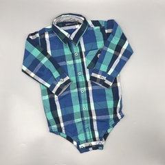 Segunda Selección - Camisa body Minimimo Talle XL (12-18 meses) cuadris verde azul