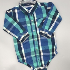 Segunda Selección - Camisa body Minimimo Talle XL (12-18 meses) cuadris verde azul - comprar online