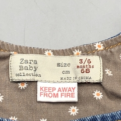 Jumper Zara Talle 3-6 meses jean - interior flores - con bombachudo - tienda online