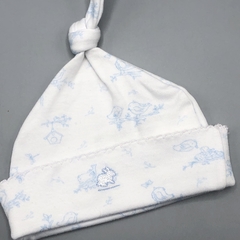 Gorro Baby Cottons Talle NB - 0 meses algodón blanco pajaritos celeste - comprar online