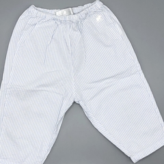 Pantalón Baby Cottons Talle 9 meses rayas celestes blancas - liviano - Largo 36cm - comprar online