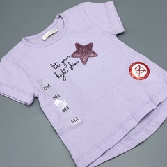 Remera NUEVA Yamp Talle 6 meses algodón lila claro estrella brillo LET YOUR LIGTH SHINE - comprar online