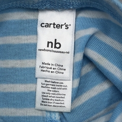 Legging carters Talle NB (0 meses) algodón rayas celeste blanco (25 cm largo) - Baby Back Sale SAS