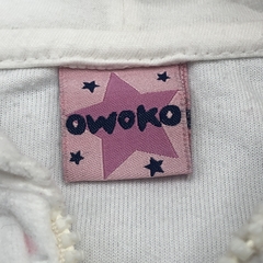 Segunda Selección - Campera Owoko Talle 1 (3 meses) plush blanco lunares rosa - Baby Back Sale SAS