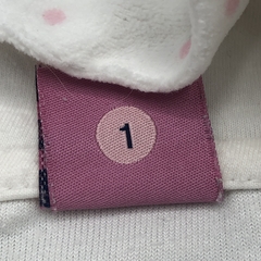Segunda Selección - Campera Owoko Talle 1 (3 meses) plush blanco lunares rosa - tienda online