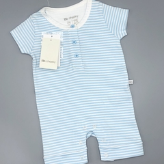 Enterito Cheeky Talle NB (0 meses) algodón rayas celeste blanco botones - comprar online