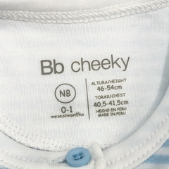 Enterito Cheeky Talle NB (0 meses) algodón rayas celeste blanco botones - Baby Back Sale SAS