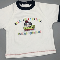 Segunda Selección - Remera Baby Harvest Talle 0-3 meses blanca - coast guard patrol - comprar online