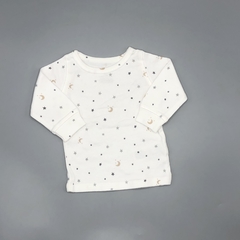 Segunda Selección - Remera Carters Talle NB (0 meses) blanca estrellas lunas