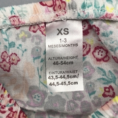 Vestido Cheeky Talle XS (0-3 meses) fibrana balnco florcitas rosa lila amarillo fuscia (con bombachudo) - comprar online