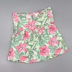 Remera Minimimo Talle S (3-6 meses) algodón verde flores rosa