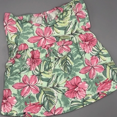 Remera Minimimo Talle S (3-6 meses) algodón verde flores rosa - comprar online