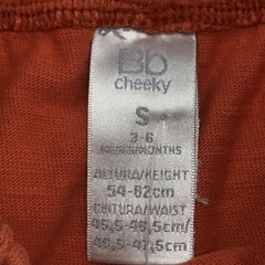 Short Cheeky Talle S (3-6 meses) algodón naranja ladrillo volados - Baby Back Sale SAS
