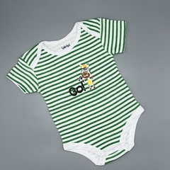 Segunda Selección - Body NUEVO Yamp Talle 6 meses algodón rayas verde blanco cebrita GO