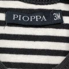 Segunda Selección - Remera Pioppa Talle 3 meses algodón rayas gris blanco - Baby Back Sale SAS