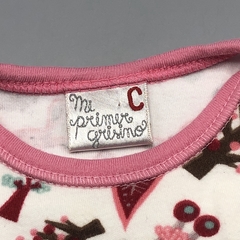 Remera Grisino Talle 6-9 meses algodón blanco animalitos arboles rojo rosa verde - Baby Back Sale SAS