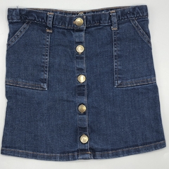 Pollera Paula Cahen D Anvers Talle 8 años jean azul abotonada bolsillos - comprar online
