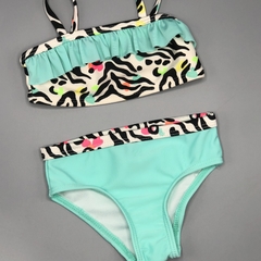 Bikini NUEVA OP Talle 3-6 meses verde fluo animal print blanco(2 piezas) - comprar online