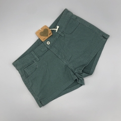 Short NUEVO ELV Talle 14 años gabardina verde militar 1