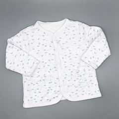 Segunda Selección -Saco Baby Cottons Talle 12 meses algodón blanco avioncitos celeste