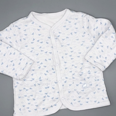 Segunda Selección -Saco Baby Cottons Talle 12 meses algodón blanco avioncitos celeste - comprar online