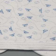 Segunda Selección -Saco Baby Cottons Talle 12 meses algodón blanco avioncitos celeste - tienda online