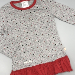 Remera Pandy Talle 1 (6-9 meses)algodón gris lunares rojos - comprar online