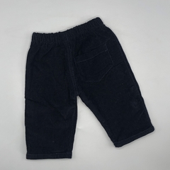 Pantalón Talle 3 meses corderoy azul oscuro interior algodón (32 cm largo)