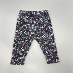 Segunda Selección - Legging Yamp Talle 9 meses azul flores - Largo 38cm - plush interior