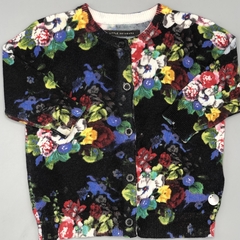 Segunda Selección - Saco Little Akiabara Talle 3 meses hilo negro flores multicolor - comprar online