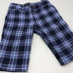 Segunda Selección - Pantalón Baby Cottons Talle 3 meses franela cuadrillé azul (interior algodón - 31 cm largo) - tienda online