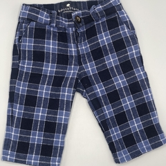 Segunda Selección - Pantalón Baby Cottons Talle 3 meses franela cuadrillé azul (interior algodón - 31 cm largo) - comprar online