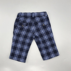 Segunda Selección - Pantalón Baby Cottons Talle 3 meses franela cuadrillé azul (interior algodón - 31 cm largo) en internet