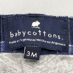 Segunda Selección - Pantalón Baby Cottons Talle 3 meses franela cuadrillé azul (interior algodón - 31 cm largo) - Baby Back Sale SAS