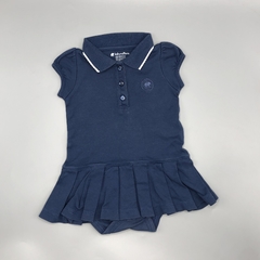 Segunda Selección - Vestido body Baby Cottons Talle 9 meses algodón azul oscuro falda tablas