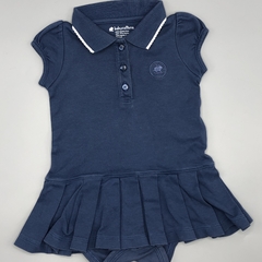 Segunda Selección - Vestido body Baby Cottons Talle 9 meses algodón azul oscuro falda tablas - comprar online
